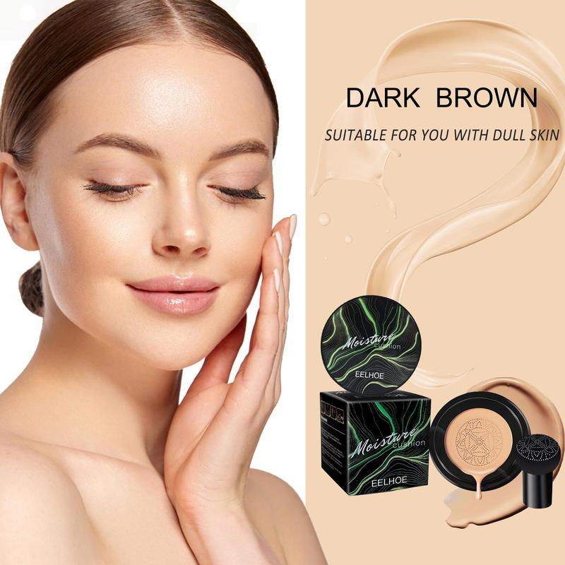 Mushroom Head Air Cushion BB Cream, 1 Box Moisturizing Concealer Foundation, Long Lasting Full Coverage Flawless Makeup Cream for Women & Girls