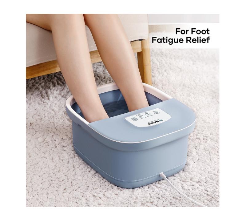 Naipo Foot Spa Bath Massager with Fast Heating, Rich Bubble, Vibration, Rollers, Lower Noise - Blue