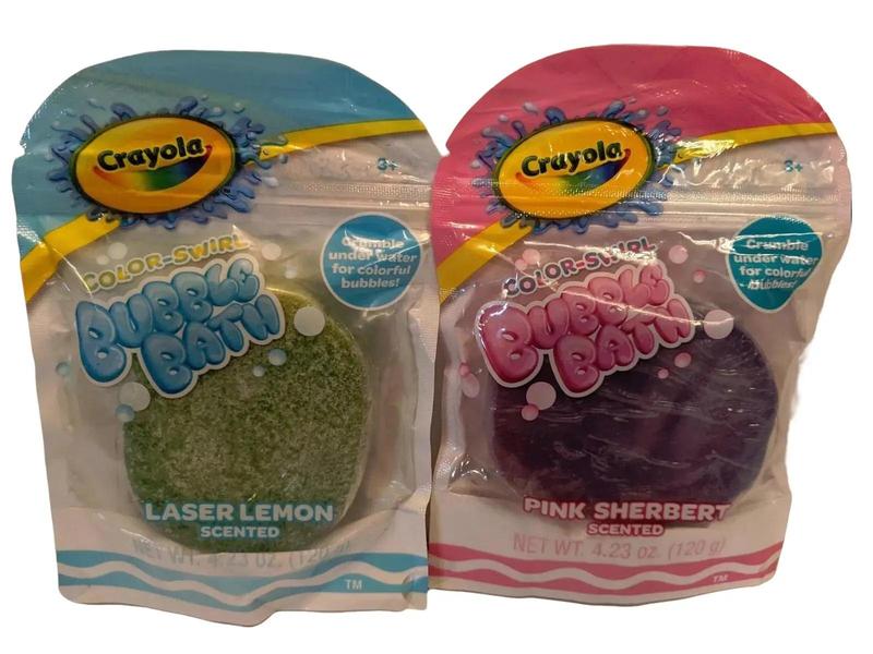 Crayola Bubble Burst Bars - Laser Lemon & Pink Sherbert Magic, Bubble Bath Bars soap Body Care Pack, Stocking Stuffer