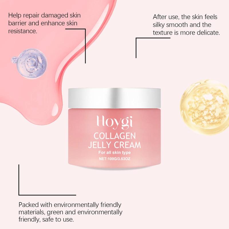 Collagen Jelly Cream & Firming Serum, 2 Counts set Moisturizing Skin Care Set, Hydrating Skin Care Product for Women & Men, Christmas Gift