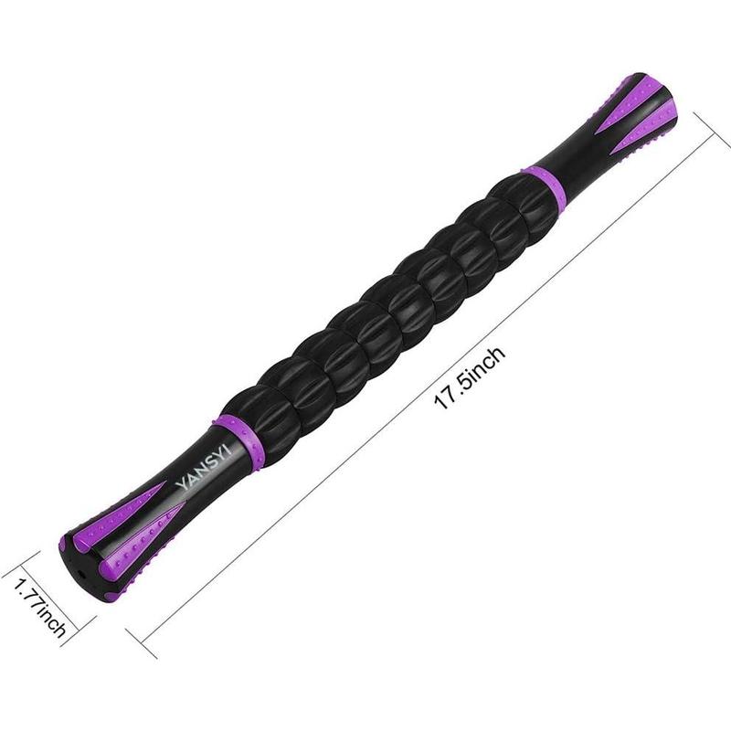 Muscle Roller Stick for Athletes - Body Massage Roller Stick - Release Myofascial Trigger Points Reduce Muscle Soreness Tightness Leg Cramps & Back Pain for Physical Therapy & Recovery (Purple)