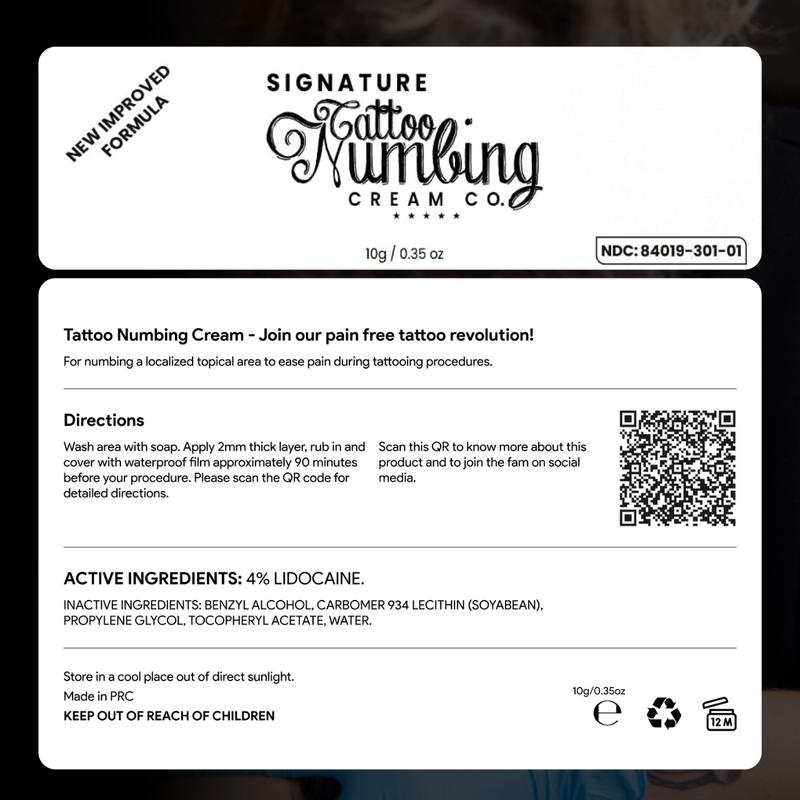 Tattoo Numbing Cream By Signature for Painless Tattoo with 20x More Numbing Strength