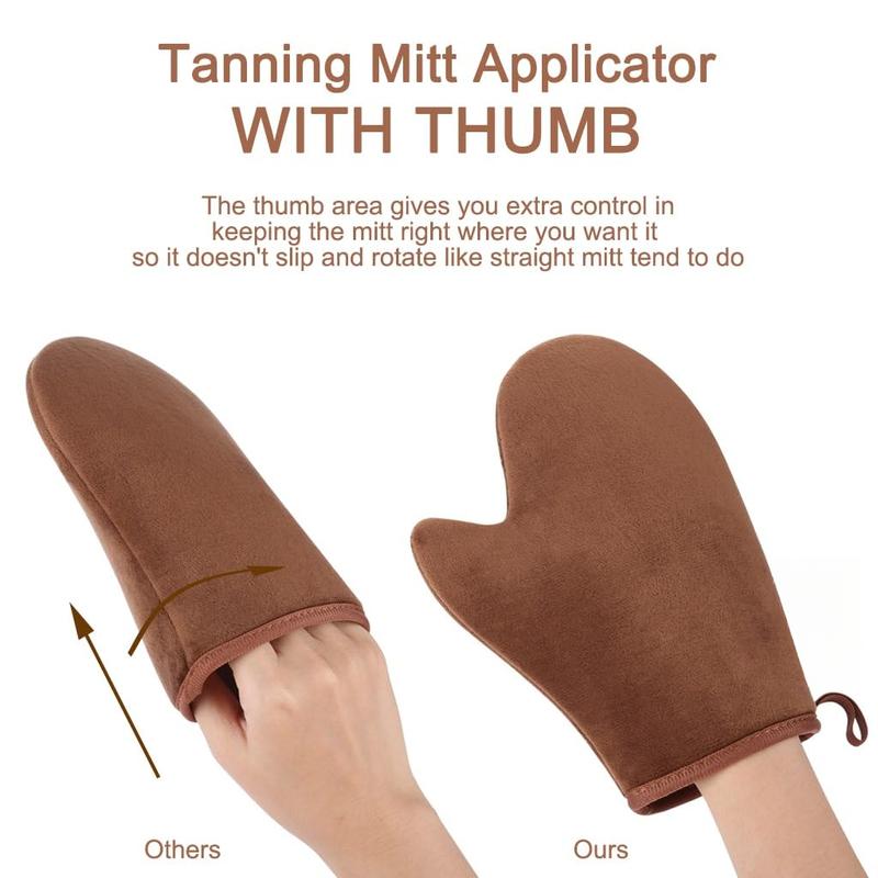 GAIYAH Self Tanning Mitt Applicator Self Tanner Mitt Applicator Tanning Mitts Self Tanner With Thumb Ultra Soft Tanning Glove For Self Tan Mitt Applicator