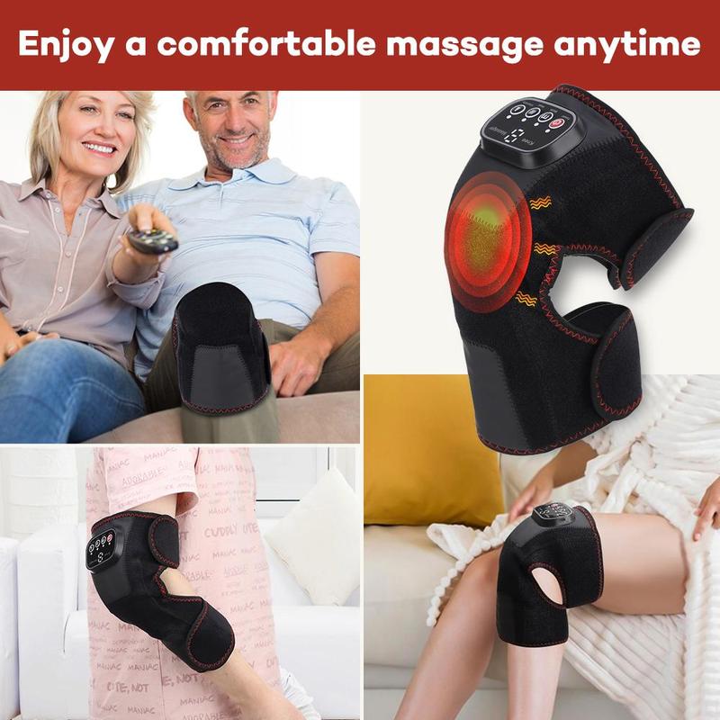 3 Speed Adjustable Knee Massager, Airbag Hot Compress Knee Massage Tool, Professional Leg Massager for Home & Travel