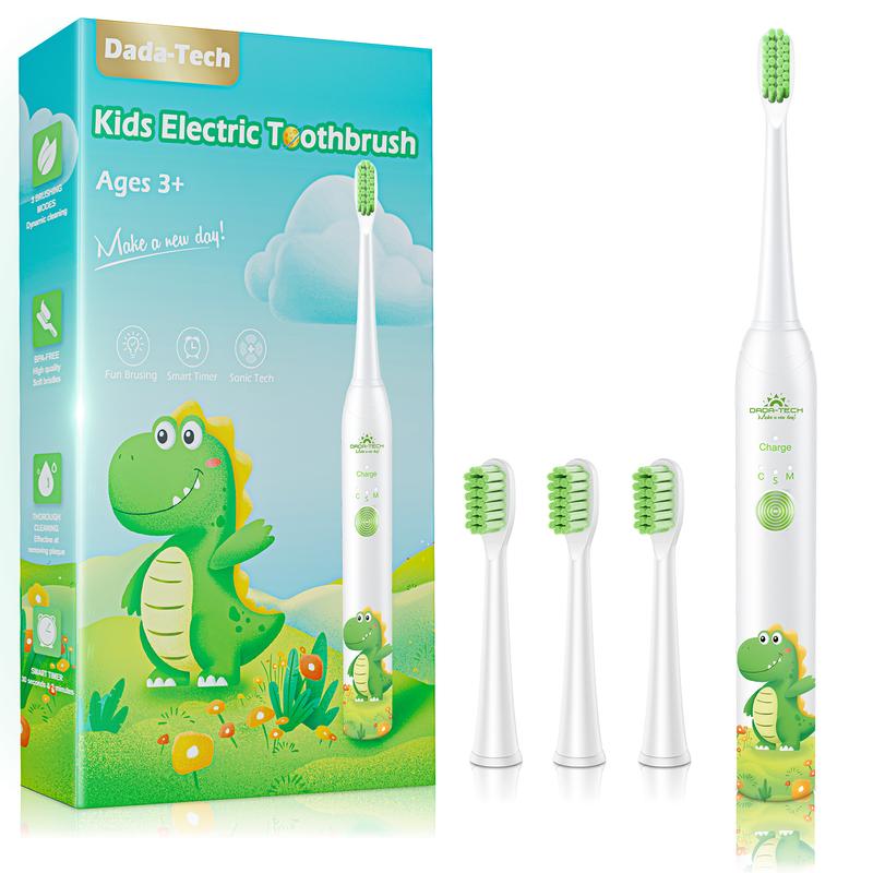 Dada-Tech Kids Electric Toothbrush 3-5-6-12 Rechargeable Electric Toothbrush with Timer 3 Modes Habit-Forming Stickers 31000VPM Power Kids Sonic Toothbrush electric toothbrush