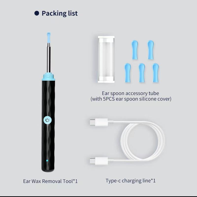 Ear Wax Removal Camera, Ear Cleaner 1296P HD Camera, Ear Cleaning Kit with 8pcs Ear Set, Wireless WiFi Otoscope with 6 Lights, Rechargeable Earwax Removal Tool Kit for Adult & Kid