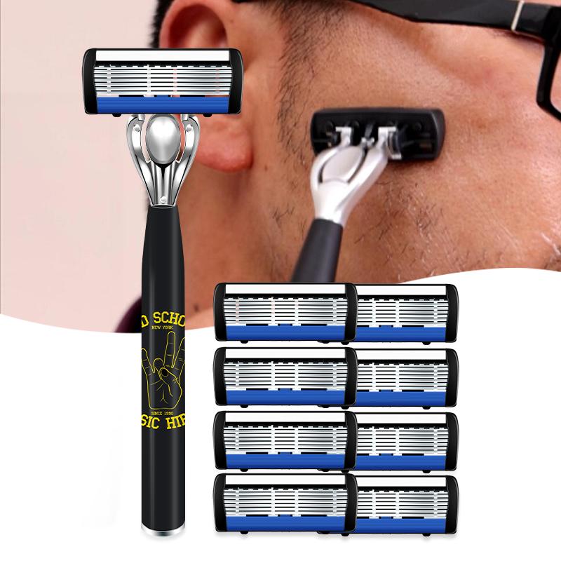 Newly upgraded 7-layer men's shaver, manual shaver, 7-layer blade head, blade holder, German craftsmanship for scratch prevention