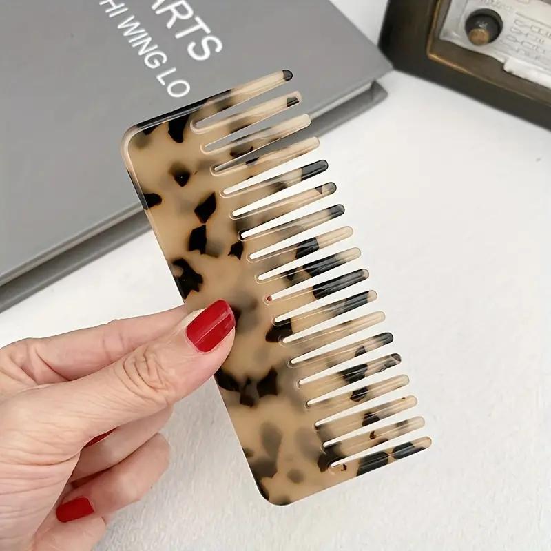 Colorful Leopard Pattern Hair Comb, 2 Counts set Wide Tooth Comb, Long Hair Detangler Comb for Wet and Dry, Hair Styling Tools for Women & Girls, Christmas Gift