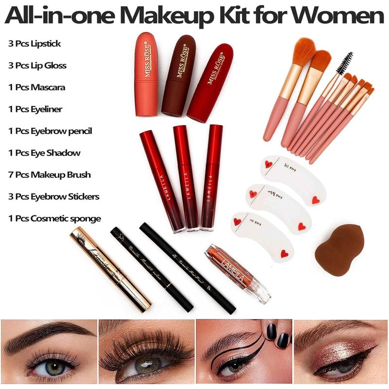 132 Color All- In- One Makeup For Women Full Kit,Professional Makeup Kit,Makeup Gift Set for Women,Girls&Teens,Include eyeshadow lipstick concealer Lip Gloss Eyeliner Mascara(006N2-)