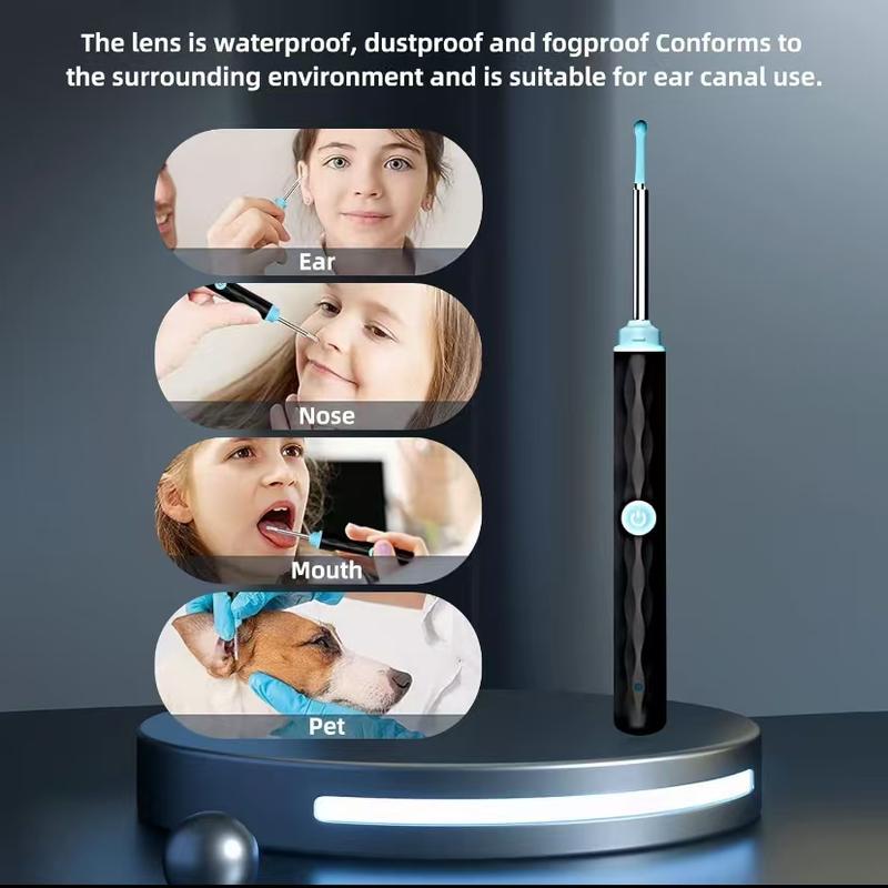 Ear Wax Removal Camera, Ear Cleaner 1296P HD Camera, Ear Cleaning Kit with 8pcs Ear Set, Wireless WiFi Otoscope with 6 Lights, Rechargeable Earwax Removal Tool Kit for Adult & Kid