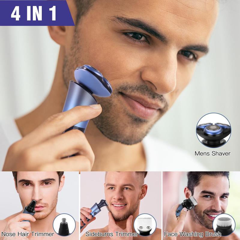 4 in 1 Electric Shaver, 1 Set Multifunctional LCD Dispaly Shaver, Waterproof Washable Electric Razor, Great for Men Stylists Barbershop Salon Home Use