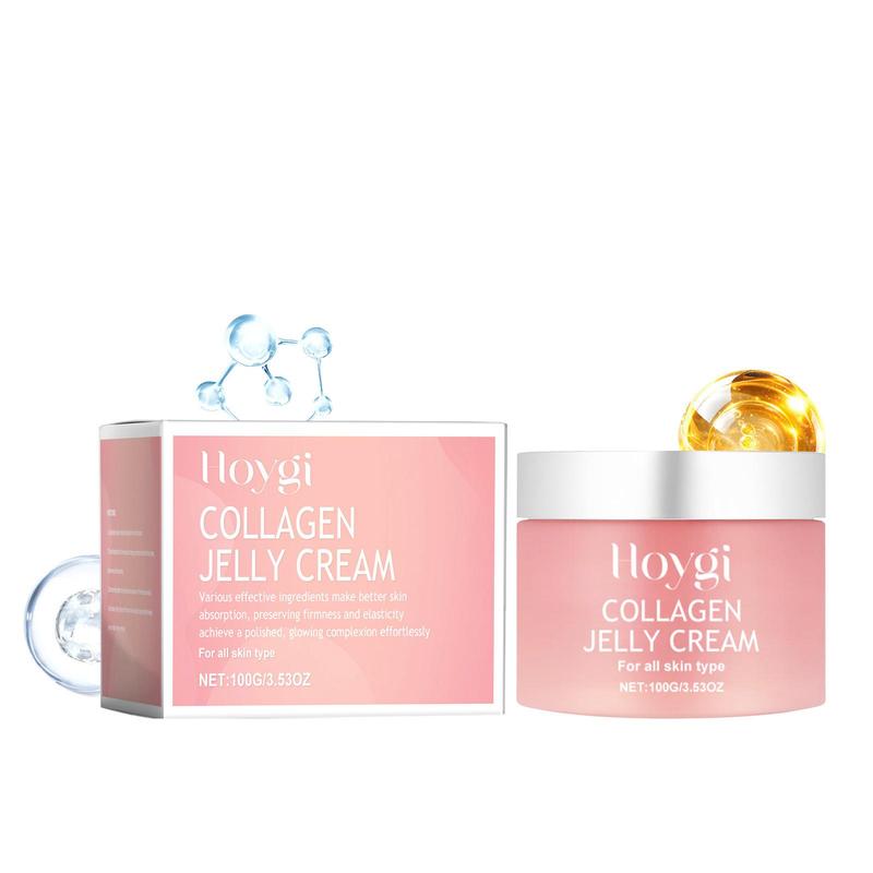 Collagen Jelly Cream & Firming Serum, 2 Counts set Moisturizing Skin Care Set, Hydrating Skin Care Product for Women & Men, Christmas Gift