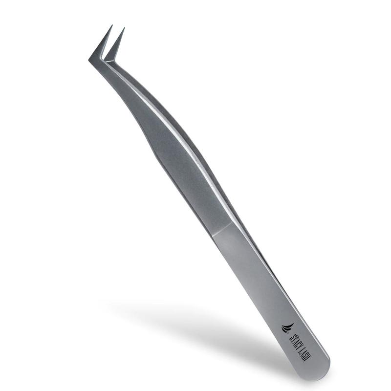 Stacy Lash STL-5 Precision Stainless Steel Lash Tweezers | L-shape Isolation Tool for Volume & Classic Extensions | Durable Lightweight Applicator