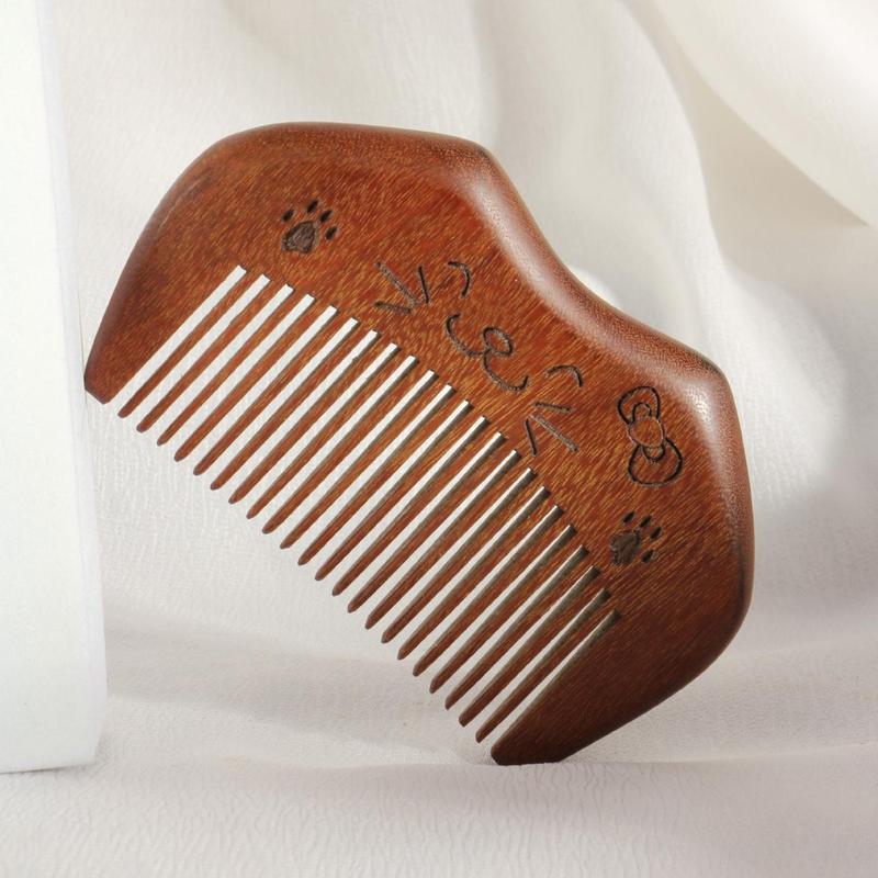 Wooden Cat Pattern Hair Comb, Portable Pocket Comb, Massage Comb, Scalp Massage Comb, Curly Hair Detangling & Styling Tool