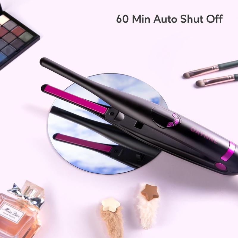 Small Flat Irons for Short Hair, 5s Ultra Fast Heat Up Pencil Flat Iron, Negative Ions Mini Flat Iron for Edges, 3 10'' Travel Mini Hair Straightener with Digital Temp Control, Easy to Use