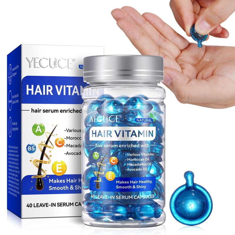 YECUCE Hair Vitamin - No Rinse with Argan Macadamia Avocado Oils - Vitamins A C E Pro B5 - Conditioner for Women & Men（40PCS）