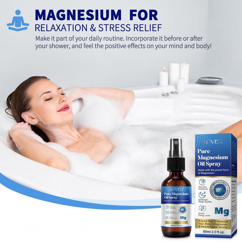 Magnesium Oil Spray & Sleep Cream Set (2 Counts set), Magnesium Sleep Cream with Vitamin E & Prunus Amygdalus Dulcis Oil, Body Care Kit for Men & Women