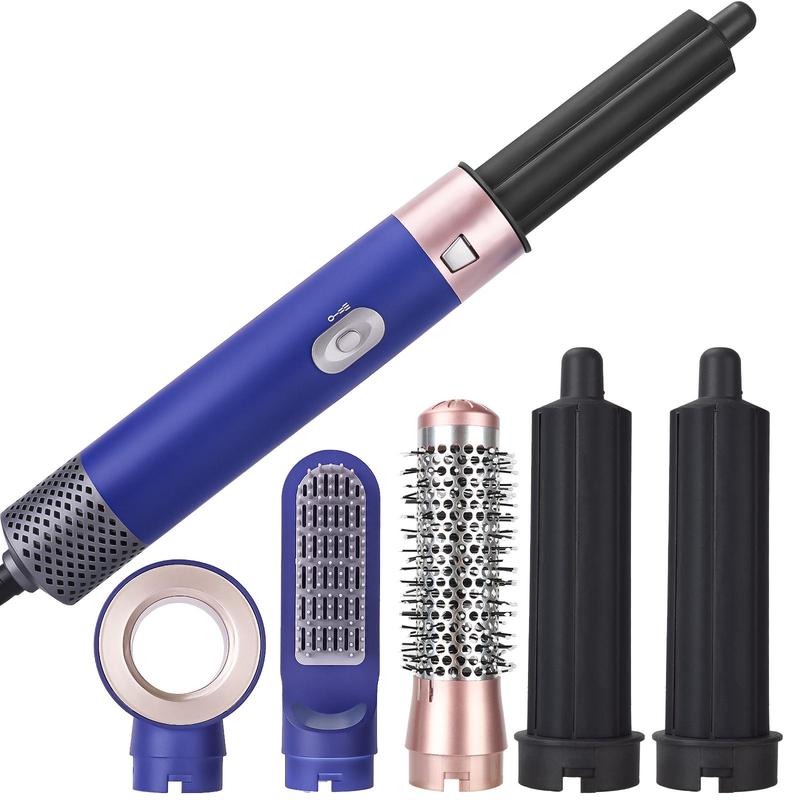 Styler, 5 in-1 Professional Interchange Hair Dryer Brush 110,000 RPM Brushless BLDC Motor Ionic Hot Air Brush Volumizing and Shape, Prussian Blue