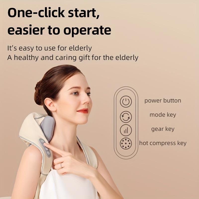 Electric Neck & Back Massager, Portable Handheld Neck Massager, Neck & Back Massage Pillow for Neck, Back, Shoulder, Foot, Leg