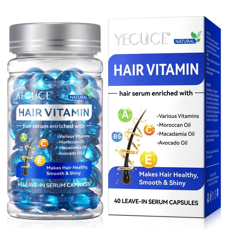 YECUCE Hair Vitamin - No Rinse with Argan Macadamia Avocado Oils - Vitamins A C E Pro B5 - Conditioner for Women & Men（40PCS）