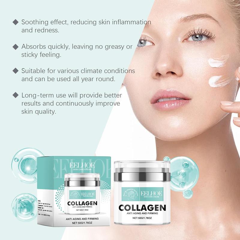 Collagen Moisturizing Cream & Hyaluronic Acid Firming Eye Cream, 1 Box 2 Boxes Hydrating Skin Care Kit, Daily Skincare Set for Men & Women