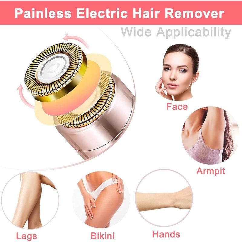 Facial Hair Removal for Women, Mini Hair Remover, Electric Razor Shaver Portable Bikini Epilator for Lips, Chin, Armpit, Peach Fuzz, Fingers, Neck, Cheek and USB Rechargeable (Pink)