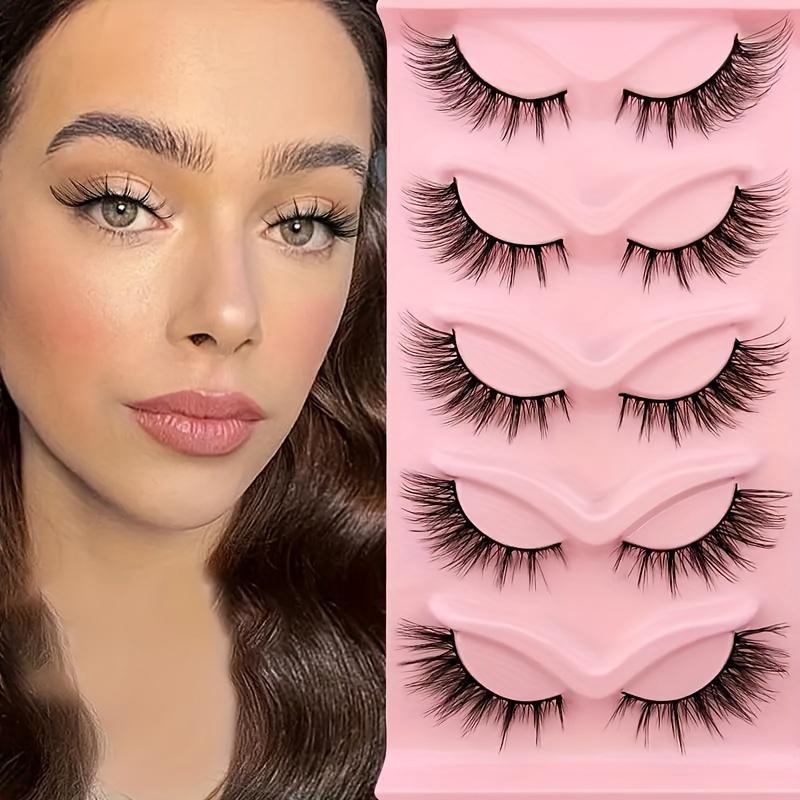 Fluffy False Eyelashes, 25pairs Natural Look Eyelash Extensions, Self Grafting Curl Eyelashes, Eye Makeup Enhancement False Eyelashes for Women & Girls