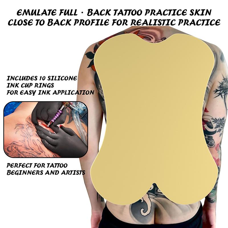 TAIDU Tattoo Full Back Practice Skins Double Sides Thick Soft Full Back Blank Tattoo Practice Skin for Beginners and Tattoo Artists