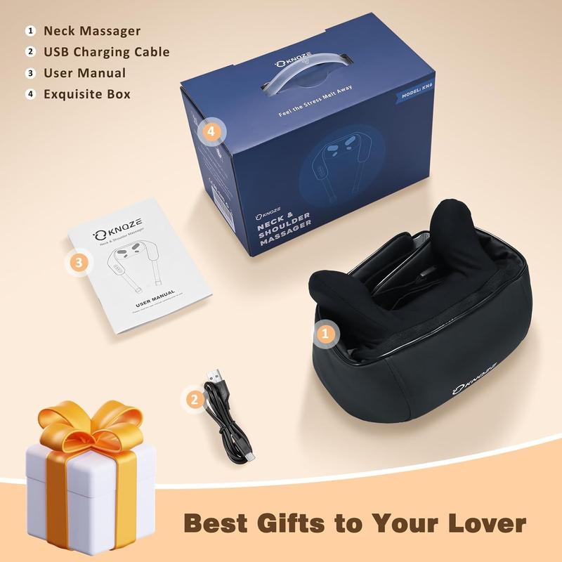 Massager with Heat, Cordless 4D Deep Tissue Kneading Massage, Shiatsu Neck and Shoulder Massage