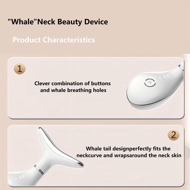 Whale Bionic Design Electric Neck Massager, 1 Box Facial & Neck Lifting & Firming Beauty Instrument, Professional Facial Beauty Instrument for Women