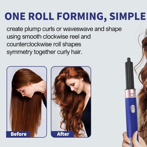 Styler, 5 in-1 Professional Interchange Hair Dryer Brush 110,000 RPM Brushless BLDC Motor Ionic Hot Air Brush Volumizing and Shape, Prussian Blue