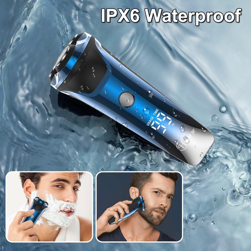 Electric Shaver, 1 Count Waterproof Rotary Shaver, Cordless Electric Razor, Safety Razor for Men, Men's Grooming Tool