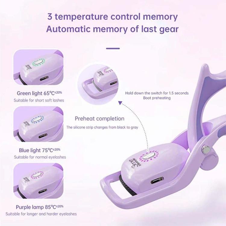 3 Temperature Control Heated EyelashCurlers Elevate Your Lash, Rapid Heat-up, USB Rechargeable, Natural Curling24H Long Lasting For Women Gift