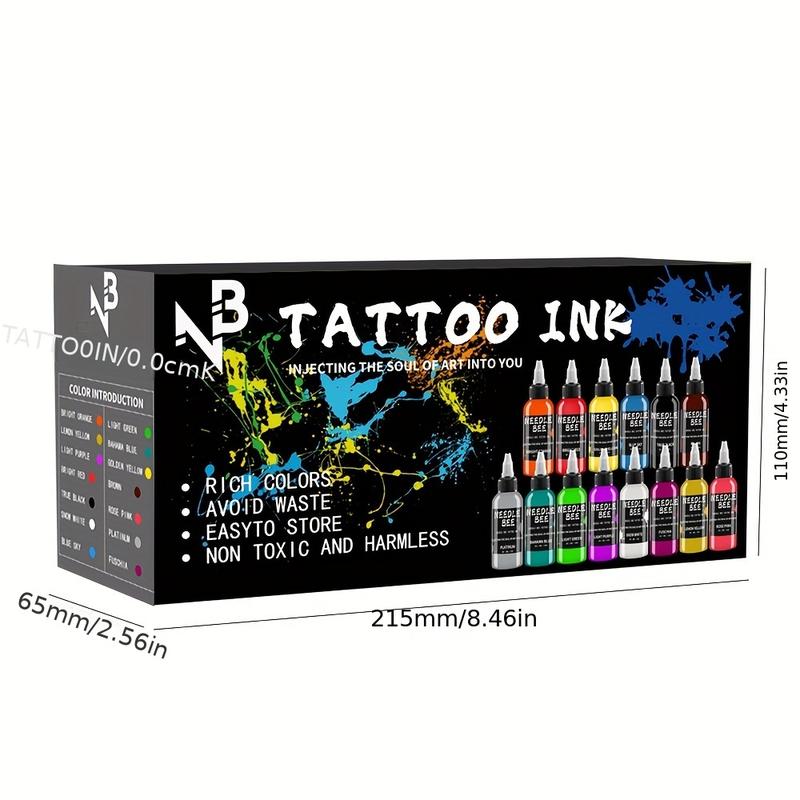 7 14 color 30ML (1.055oz) tattoo ink set, professional tattoo pigment set, long-lasting tattoo painting tattoo products, professional supply of body art tattoo ink