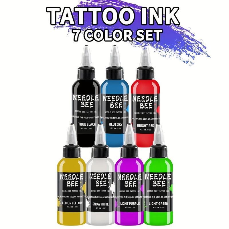 7 14 color 30ML (1.055oz) tattoo ink set, professional tattoo pigment set, long-lasting tattoo painting tattoo products, professional supply of body art tattoo ink