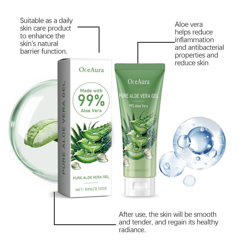 OceAura Aloe Vera Skin Care Gel Facial Hydrating Moisturizing Acne Skin Moisturizing Soothing Aloe Vera Gel Moisture Moisturizer