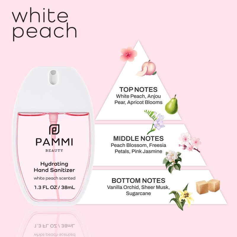 NEW! White Peach Pammi Beauty Hydrating Hand Sanitizer Spray- 2 Pack