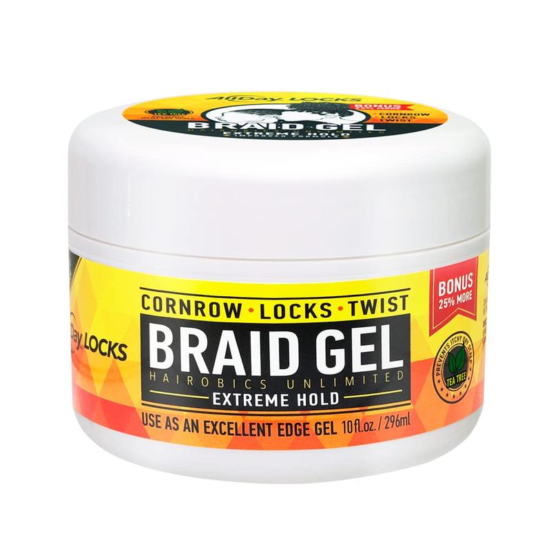 Allday Locks Braid Gel | Extreme Hold, Smooths & Tames Frizz | No Flaking or Drying | High Shine, Long Lasting for Braids, Locks, Twists, Cornrows | 5 Oz Hairobics Unlimited LLC