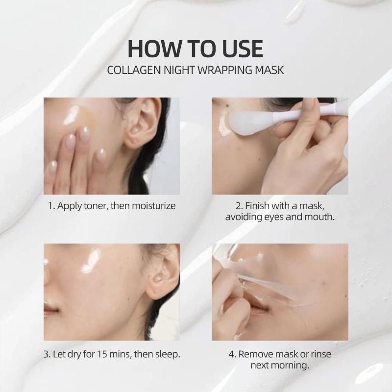 [75g]DONBUKLL Collagen Night Wrapping Mask GLOW! Skin Repair Comfort collagen night  Face Mask Moisturizing Collagen Peeling Mask Sensitive Moisture