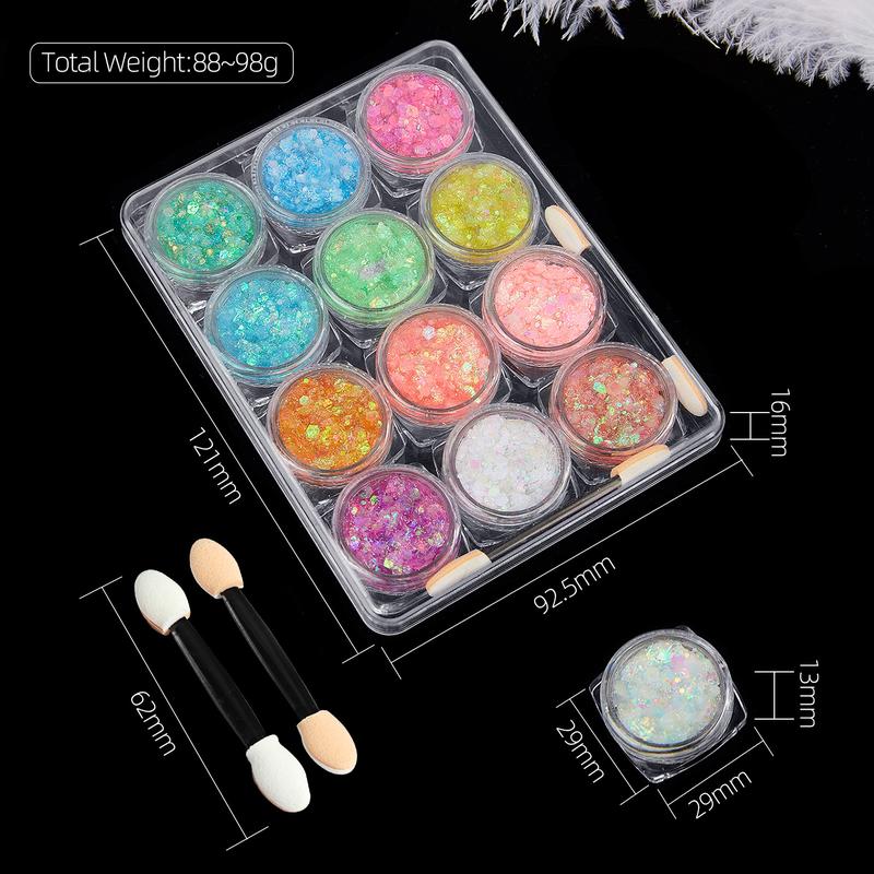 Glow in The Dark Glitter Gel for Women, 12 Colors Chunky Makeup Fine Glitter, UV Black Light Glitter for Body Face Hair Eyeshadow, Glitter for Carnival Party(144)