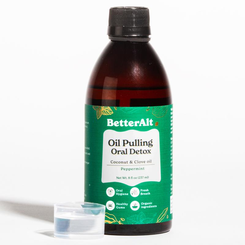 BetterAlt Oil Pulling | 6+ Essential oils | Natural Peppermint Flavor | Enamel Safe | 20 swishes - Oral Care Product