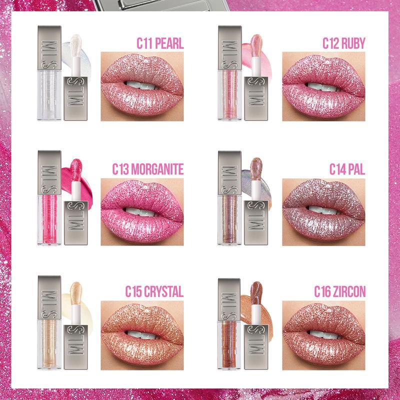 Glitter Lip Gloss with Large Brush Head, 1 Count Mirrored Pearlescent Lip Oil, Stacked Lipstick, Shimmer Lip Glaze , Moisturizing Tinted Gel