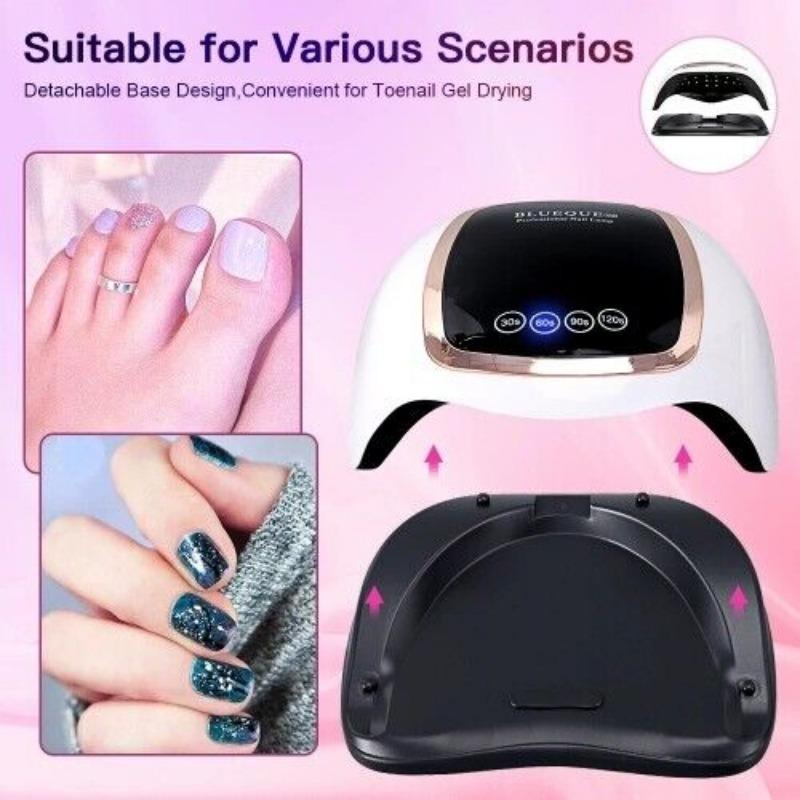 LED Nail Lamp 168W for Gel Nails Fast Curing Dryer with 42 LEDS 4 Timers Professional UV Light for Home Salon Nail Art Tools