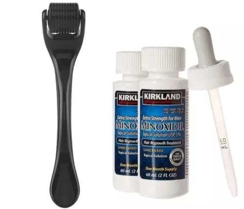 Kirkland Minoxidil 5% 6 month supply with Free Derma roller