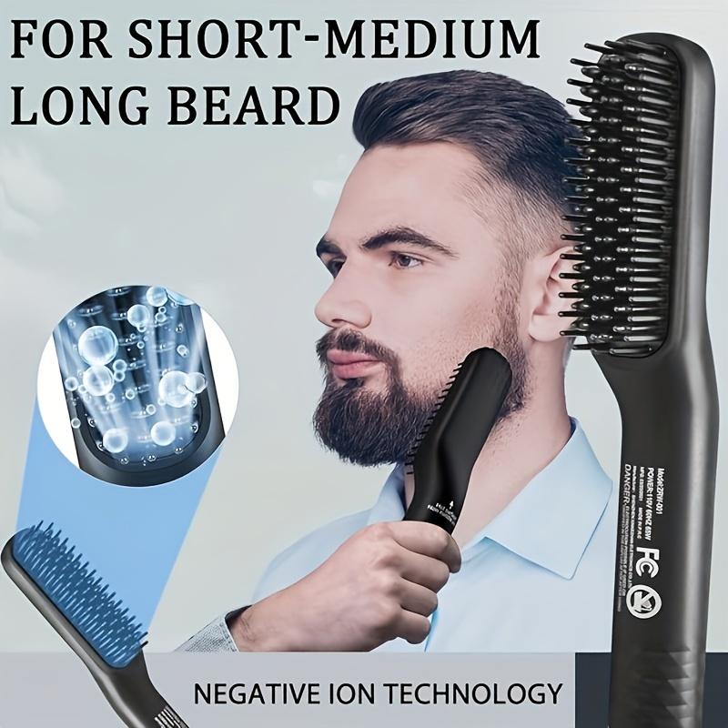 Beard Hair Straightener Set, Contains Beard Cream, Beard Oil and Beard Guide E-book, Upgraded Version 3 in 1 Straight Comb, Gift for Men, Suitable for Dad, Husband, Boyfriend