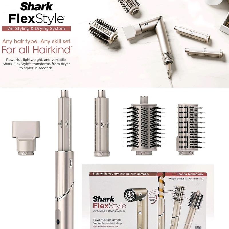 Flex shark Brush Dryer with 7 Interchangeable Attachments