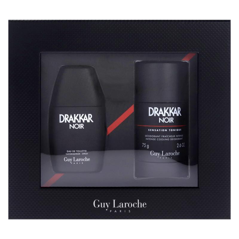 Drakkar Noir by Guy Laroche for Men - 2 Pc Gift Set 1oz EDT Spray, 2.6oz Deodorant Stick