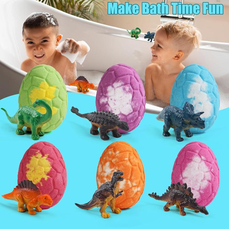 Bath Bombs for  with Toys Inside, 6  Bubble Bath Bombs with Surprise Inside & Dinosaur Themed Mat, Dinosaur Bath Bombs for  3-9 Years, Stocking Stuffers for  Boys Girls