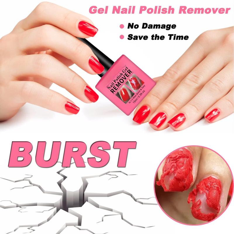 4 Pack Gel Nail Polish Remover, Gel Nail Polish Remover for Nails in 1-5 Minutes - Quick and Easy Gel Nail Polish Remover Gift Set - 0.5 fl oz