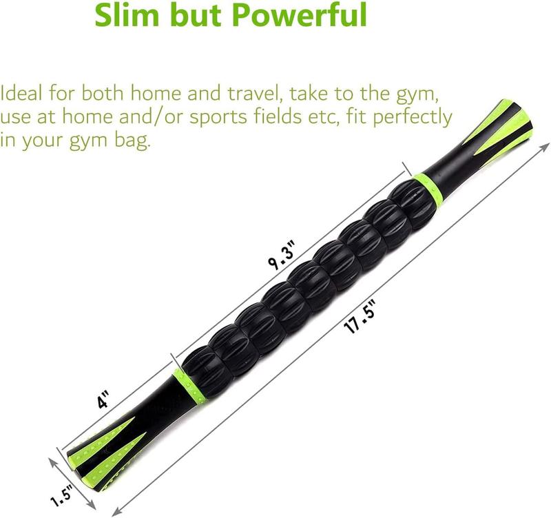 Roller Stick - Massage Stick for Athletes - Reducing  and  Strain,    - Physical  &   - Black Green